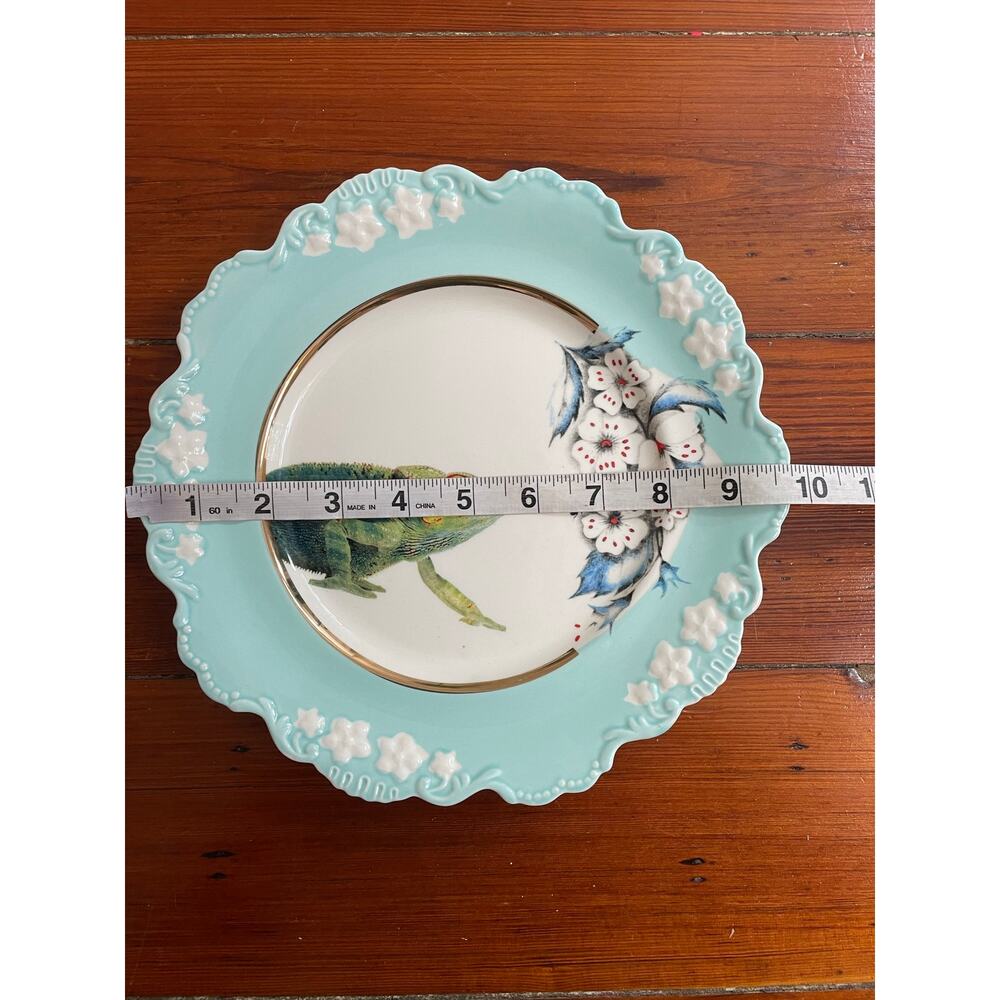 Anthropologie Lou Rota Nature Table Chameleon Plate Aqua 9.5 - Picture 7 of 7